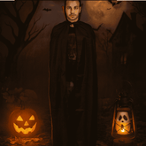 Mantello Dracula Adulto 140cm Costume Vampiro di Halloween