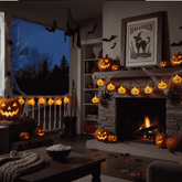 Filo 10 Zucche Luminose a Batterie Luci LED Halloween per Decorazioni