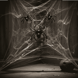 Ragni con Ragnatela 8g Decorazioni Spaventose per Halloween