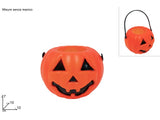 Secchiello Zucca Halloween in Plastica Cestino Porta Dolcetti