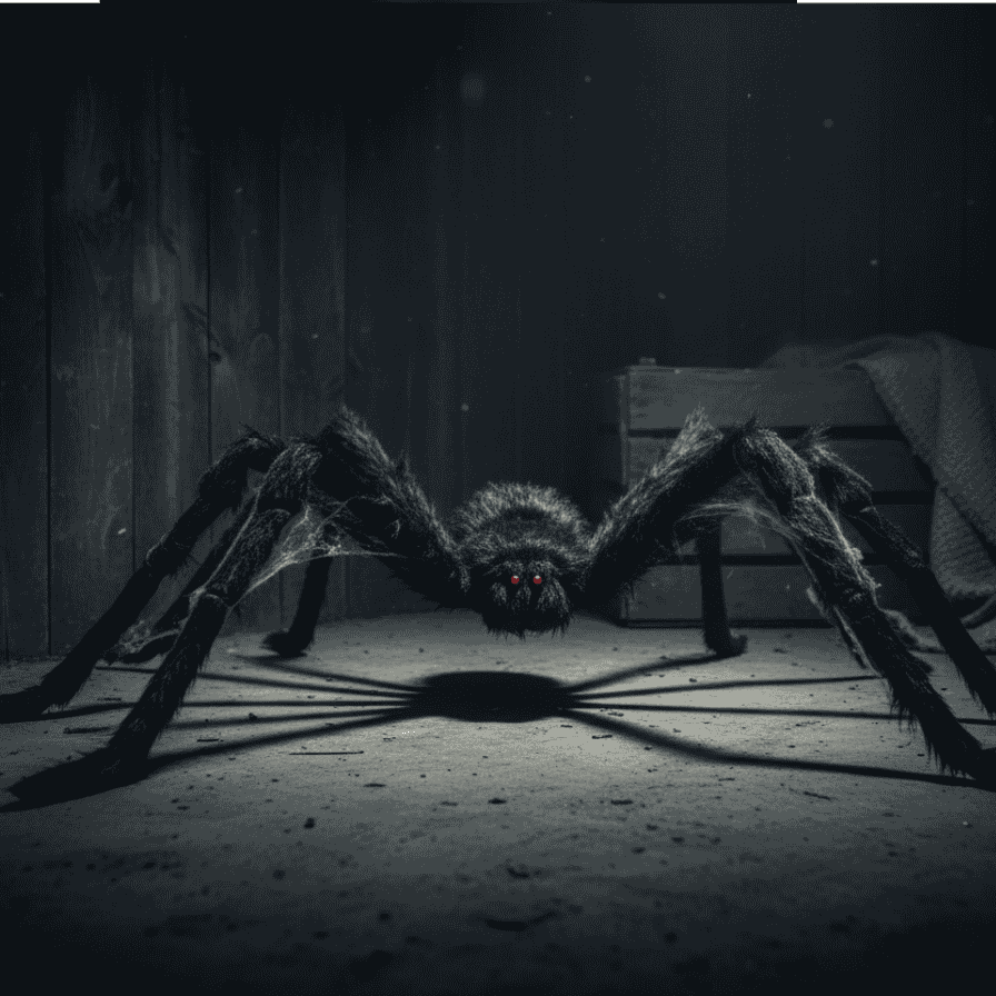 Ragno Nero Gigante Halloween Decorazione Spaventosa con Zampe Lunghe