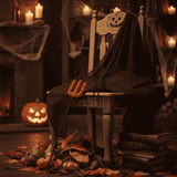 Ali con Cerchietto e Forcone Halloween Set Costume Diavolo Rosso e Nero