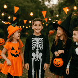 Vestito Scheletro Bambino 4-6 Anni Costume Halloween Scheletro Horror