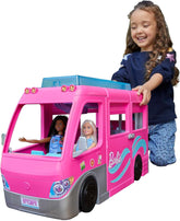 Mattel Barbie Camper dei Sogni Playset HCD46 con Piscina Scivolo e 60 Accessori