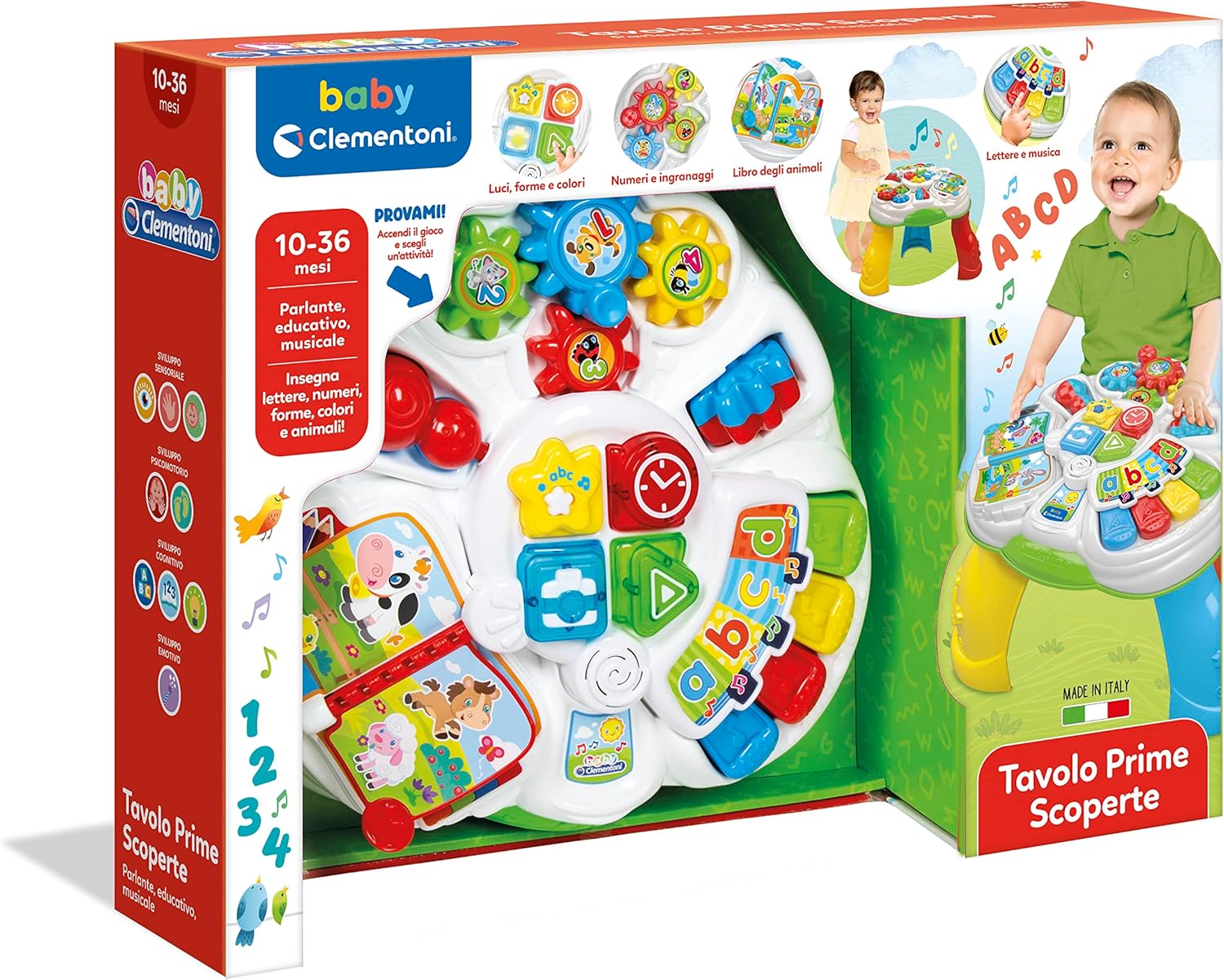 Baby Clementoni Tavolo Prime Scoperte Gioco Educativo Interattivo da 10-36 mesi