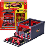 18-36862L Bburago Ferrari SF-24 Leclerc Pit Stop 1:43 Set F1 Ufficiale