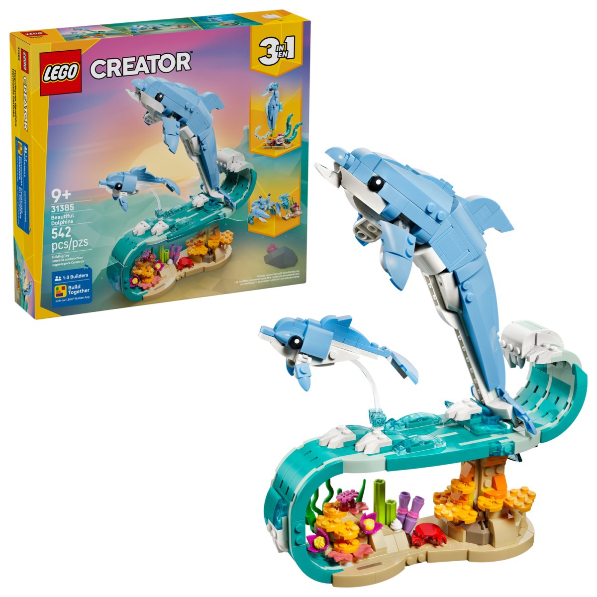 31385 LEGO Creator Animali marini: meravigliosi delfini
