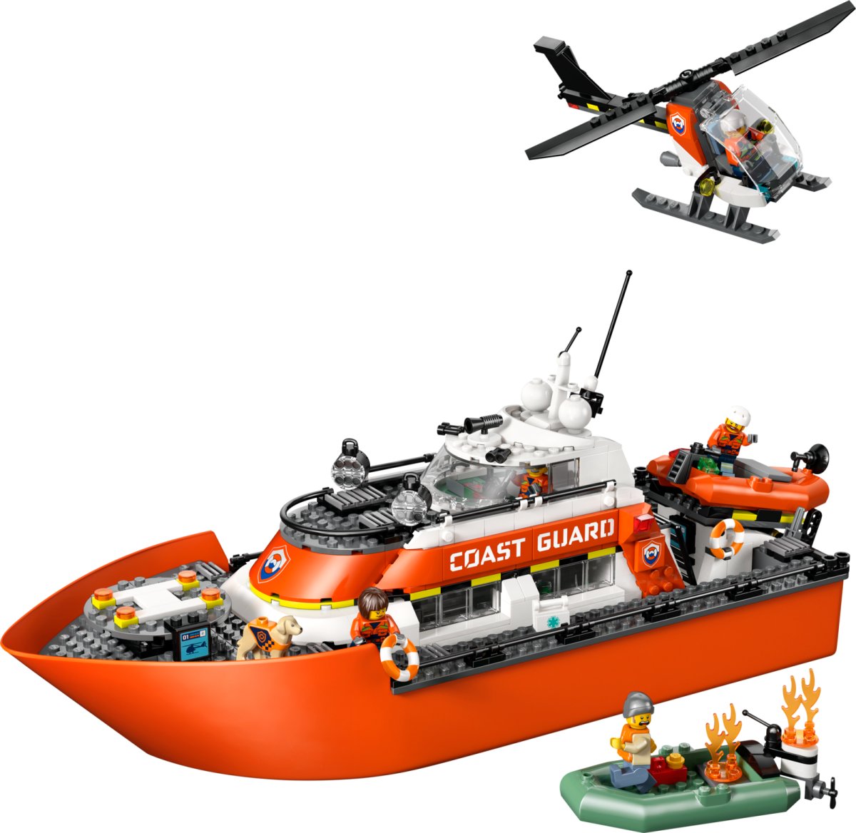 60504 LEGO City Exploration Motoscafo di soccorso ed elicottero della Guardia Co
