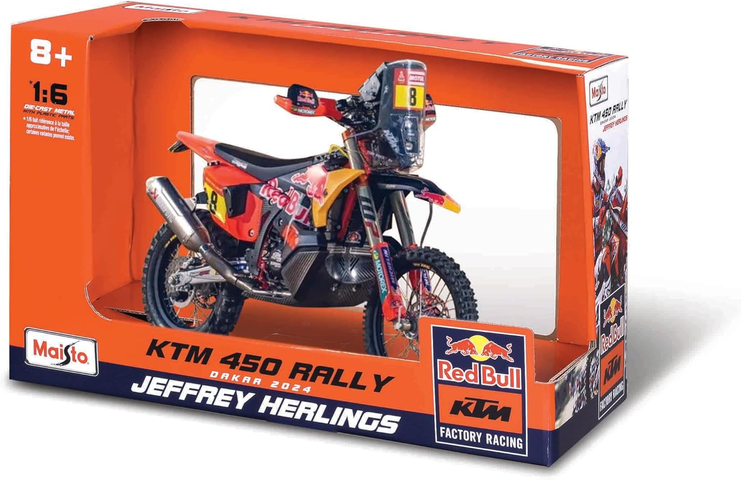 *32246 BBurago Moto Red Bull Ktm 450 Rally Dakar 2024 1:6