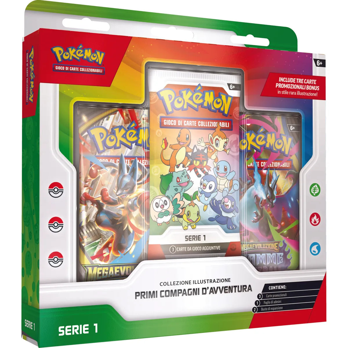 Pokemon Collezione Illustrazione Primi Compagni d'Avventura