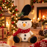 Pupazzo di Neve Seduto 32/40 cm Decorazione Natalizia Modello Casuale