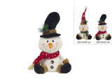 Pupazzo di Neve Seduto 32/40 cm Decorazione Natalizia Modello Casuale