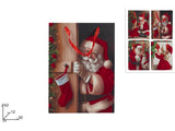Busta Regalo Natalizia 304212 cm con Velluto Rosso Scenario di Natale Model