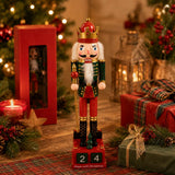 Schiaccianoci Soldato in Legno 40 cm con Calendario Countdown Natale Colore Casu