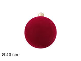 Palla di Natale Maxi 40 cm Floccata Bordeaux