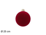 Palla di Natale 25 cm Floccata Bordeaux Maxi Decorazione