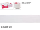 Nastro Decorativo 6,3 x 270 cm Effetto Velluto Bianco