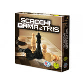 6037172 EG classici Dama, Scacchi & Tris in legno