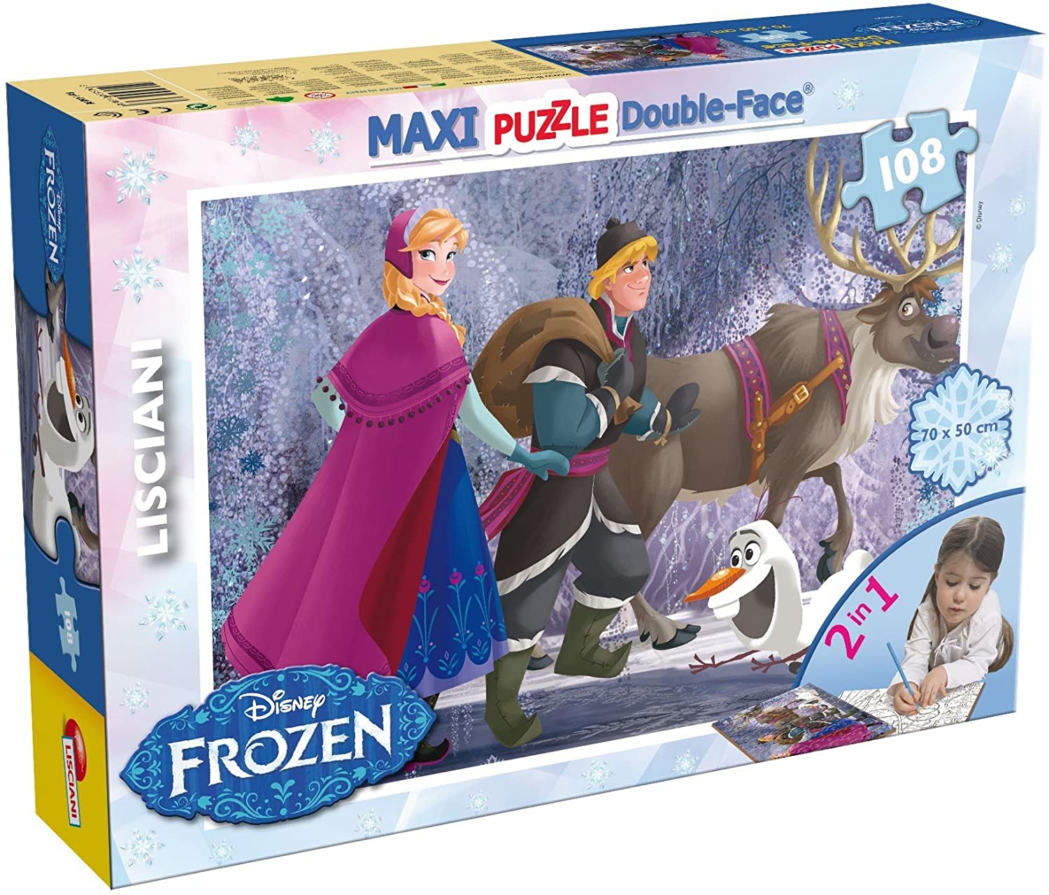46898 - LISCIANI - DISNEY PUZZLE DF MAXI FLOOR 108 FROZEN ON THE WALK