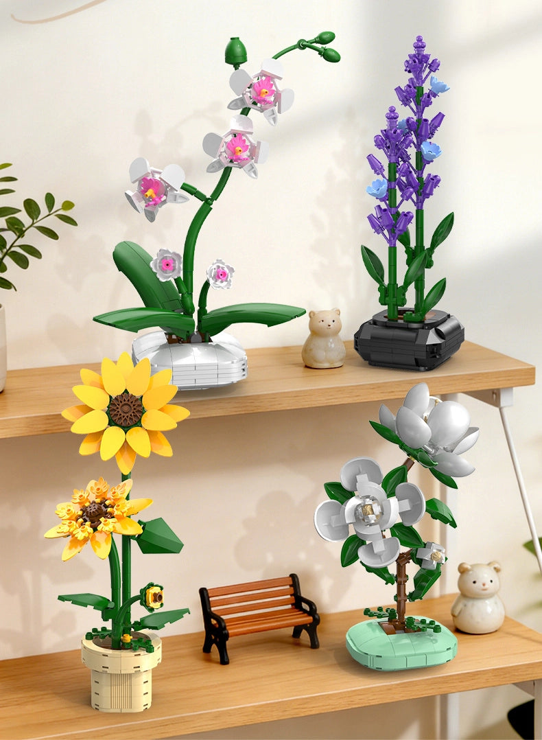 CADA Orchidea - Pianta Decorativa in Mattoncini - 237 Pezzi