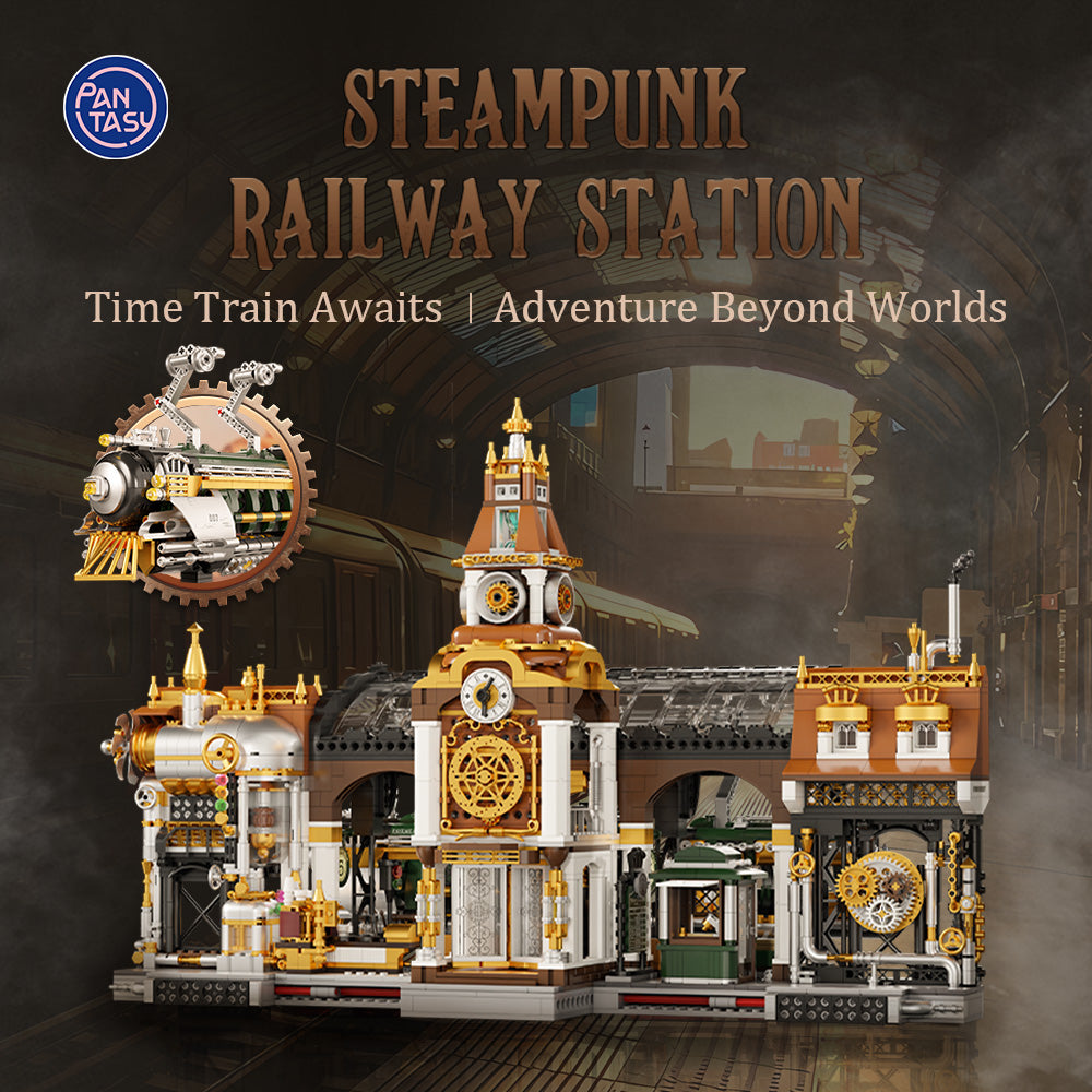 PANTASY set di mattoncini collezione SteamPunk : Steampunk Train Station