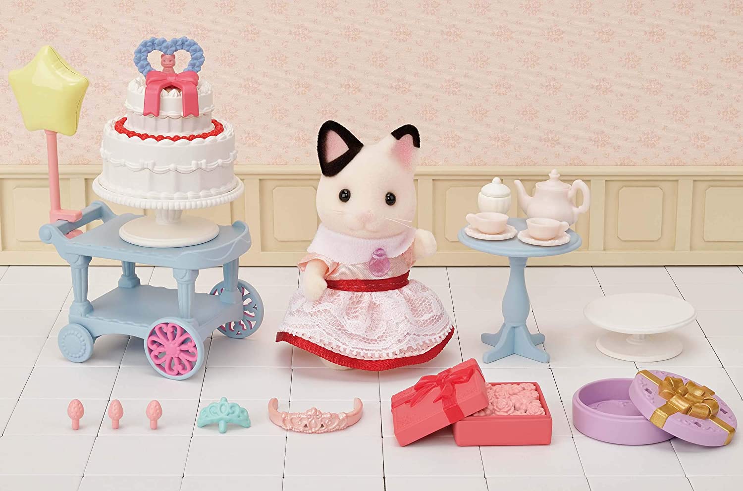 5646 Sylvanian Families - Set Party - ragazza Gatto Tuxedo