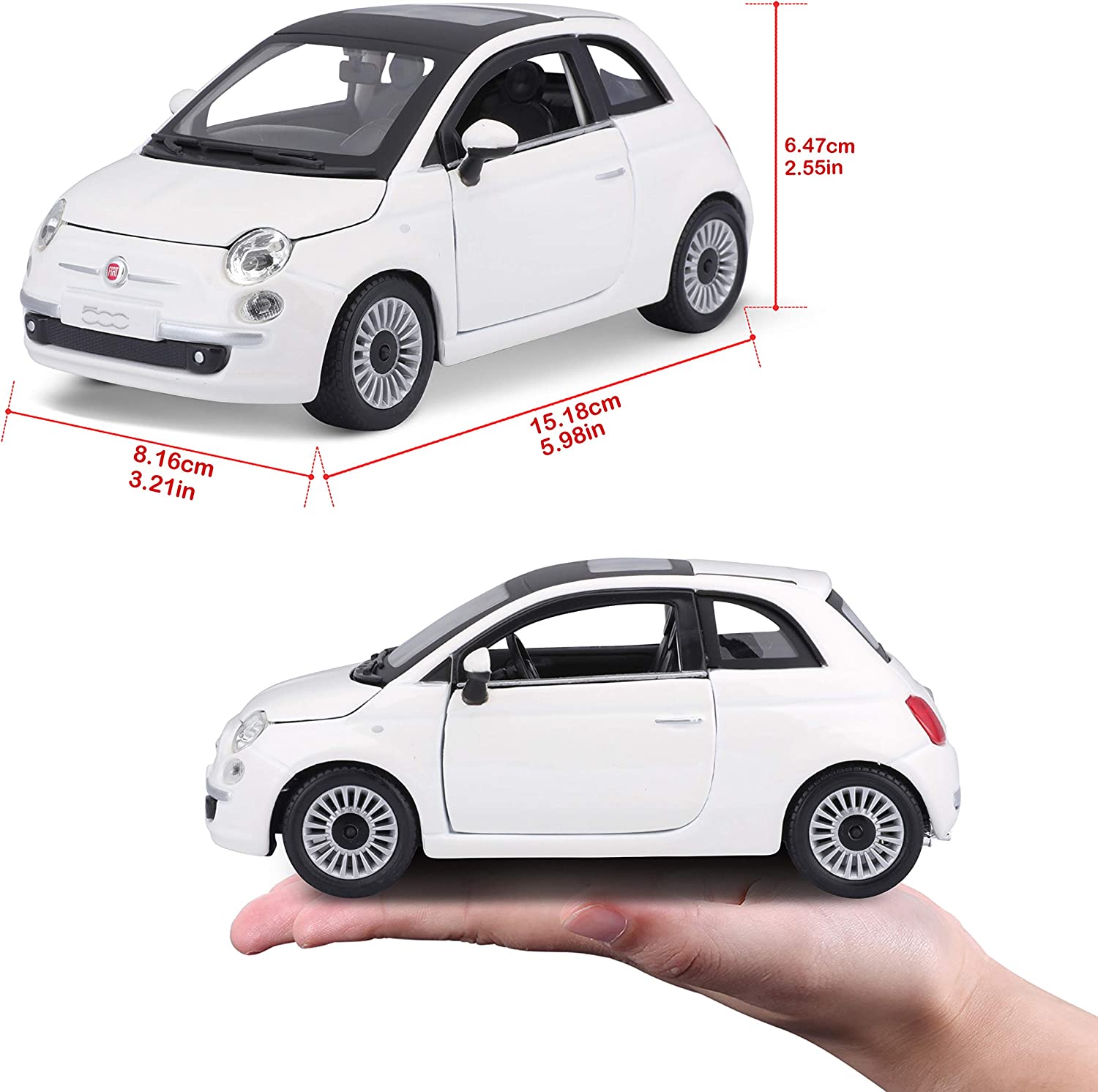 18-22106 - Bburago - 1:24 -  FIAT 500 - Bianca