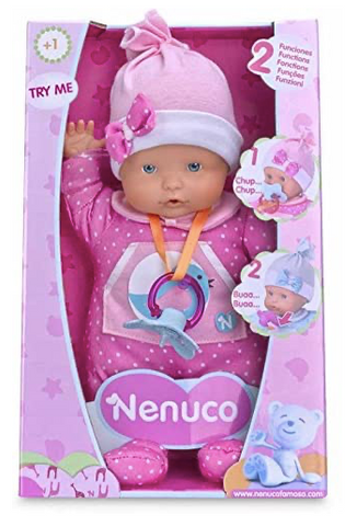 700013380-A Nenuco Piange Rosa  30cm  Bambola Interattiva Corpo Morbido