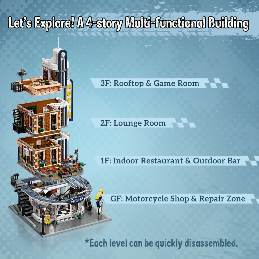 85024 PANTASY mattoncini collezione Edifici Modulari Ristorante per Motocicli