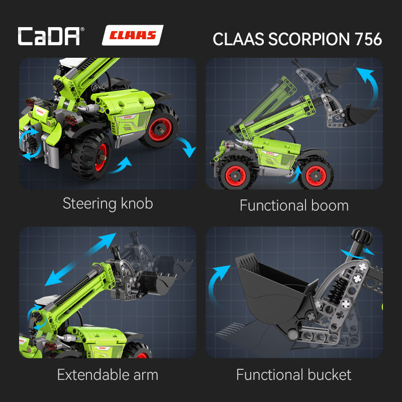 DBLC65016W CADA CLAAS Scorpion 756 - Telescopico Agricolo Mattoncini - 401 Pezzi