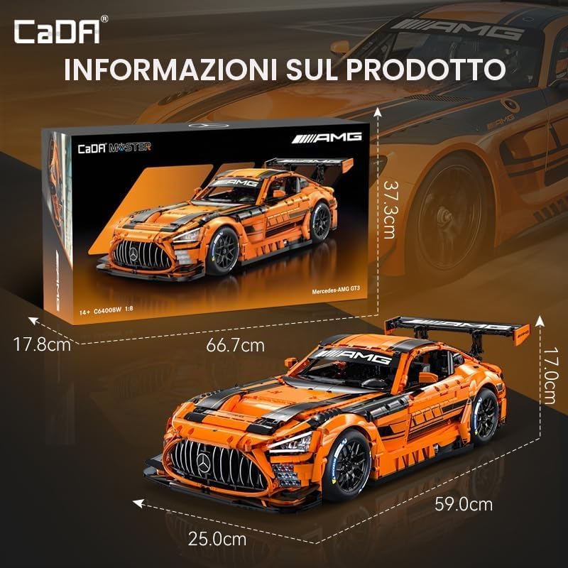 C64008W CaDA Mercedes-AMG GT3 1:8  Auto da Corsa Sportiva da Costruire 5466 Pz