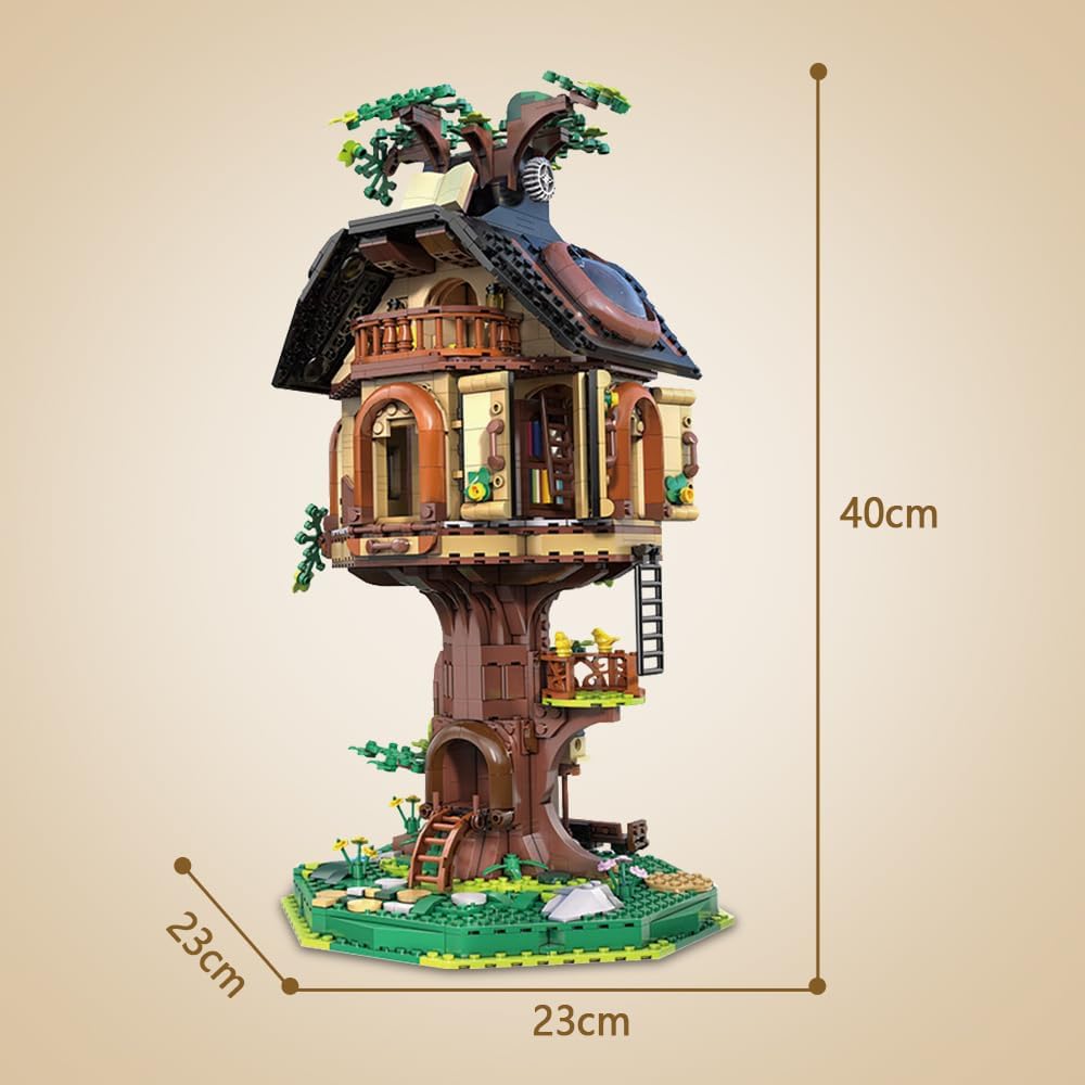 CaDA C66013W Tree House Library  Casa sull'Albero con Biblioteca e Luci LED USB