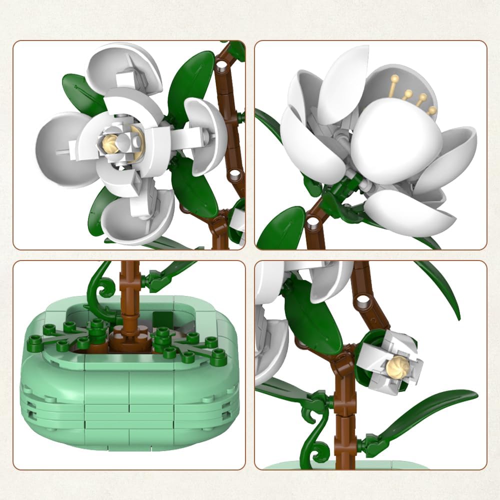 CaDA Camellia Flower Building Set C59029W  Fiore di Camelia da Costruire