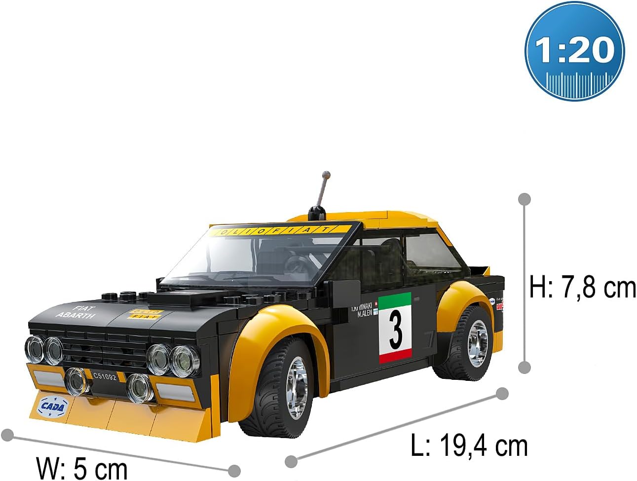 Cada Fiat Abarth 131  Set Costruzioni da collezione radiocomandata 254 Pezzi
