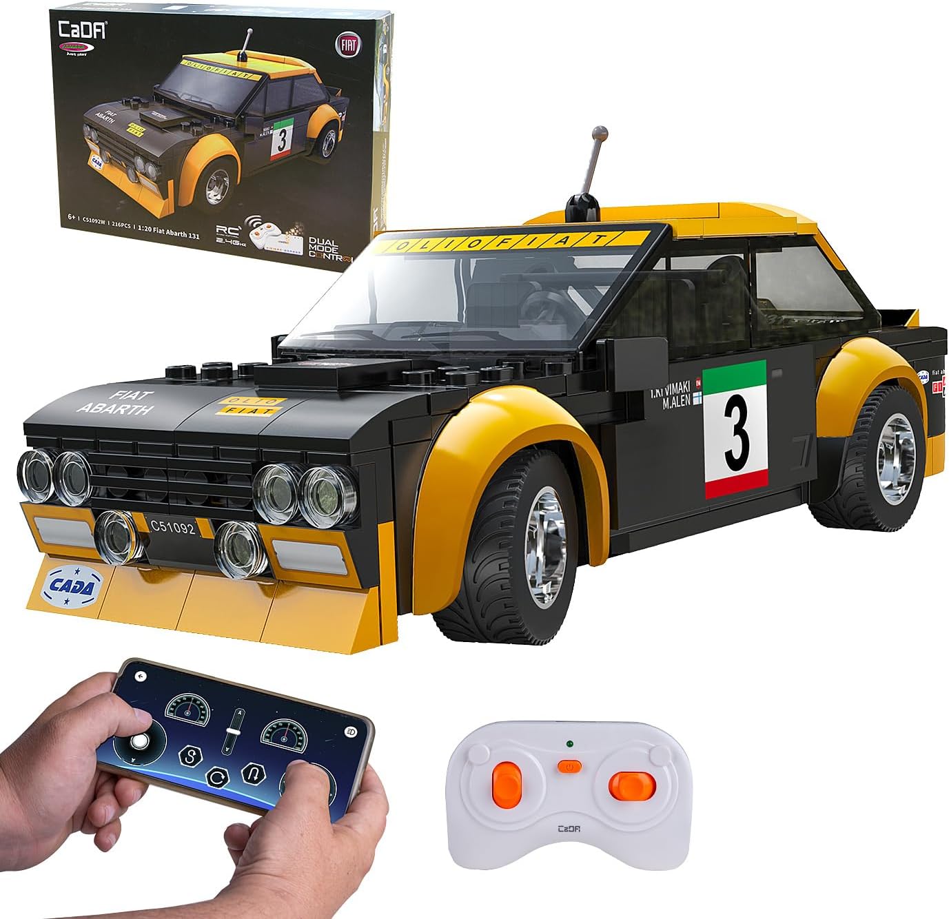 C51092W CaDA RC Fiat Abarth 131 1:20  Auto da Rally Radiocomandata da Costruire