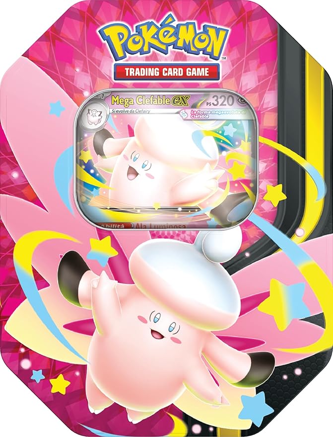 Pokemon Tin da Collezione Mega Chiarodiluna 2026 Mega Gengar-Ex del GCC