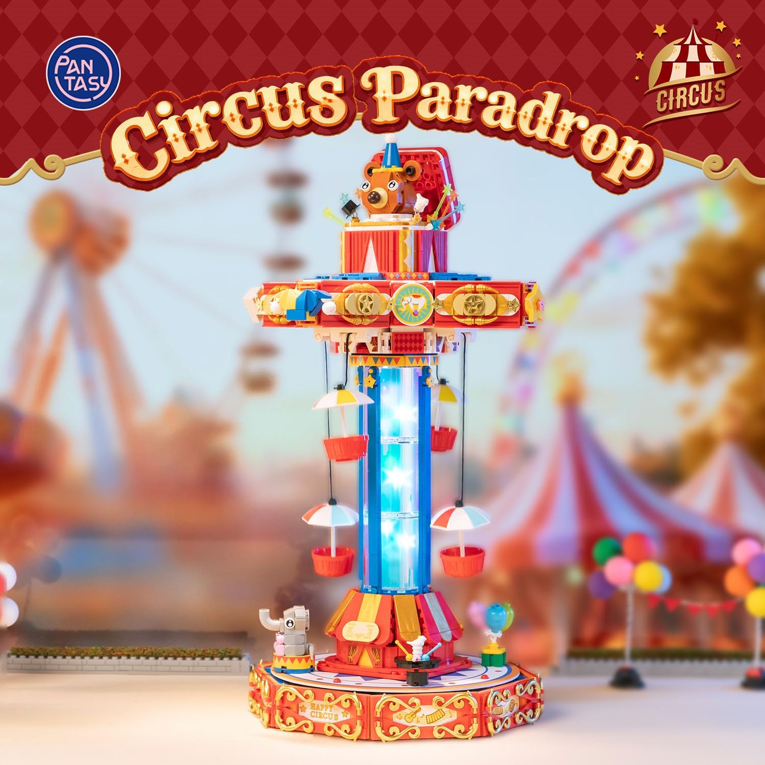 86003 PANTASY set di mattoncini collezione Retrò: Giostra Paracadute del Circo