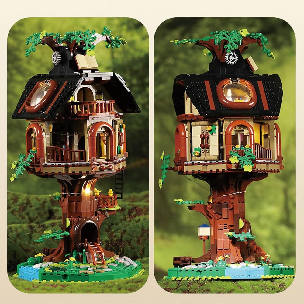 CaDA C66013W Tree House Library  Casa sull'Albero con Biblioteca e Luci LED USB