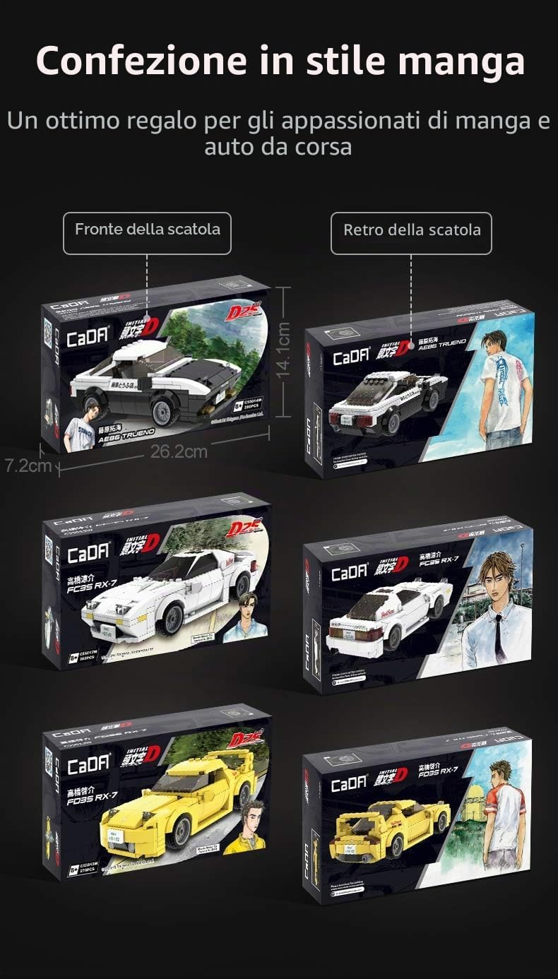 C55013W CaDA  Initial D Mazda FD3S RX-7 scala 1:24  Set Costruzioni Auto