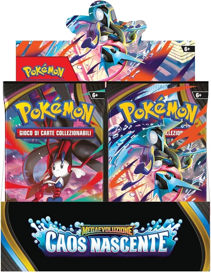 Carte Pokémon Megaevoluzione CAOS NASCENTE box con 36 buste da 10 carte