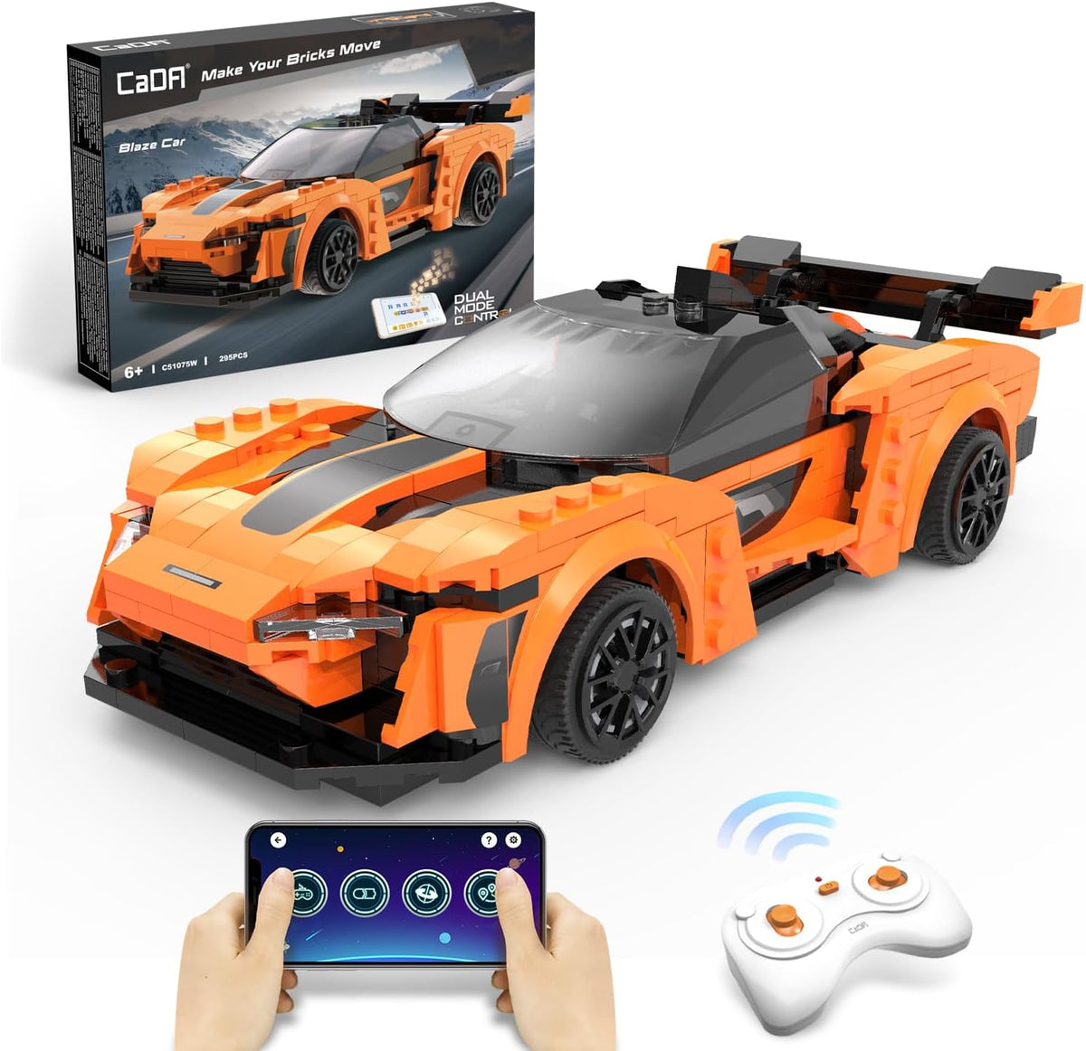 C51075W CaDA Blaze Car 2 in 1 Auto Radiocomandata  Set Costruzioni RC con 295 P