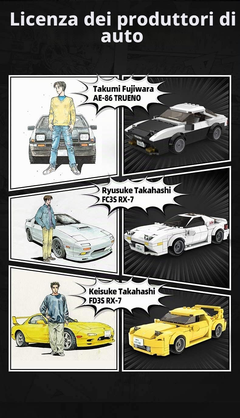 C55013W CaDA  Initial D Mazda FD3S RX-7 scala 1:24  Set Costruzioni Auto