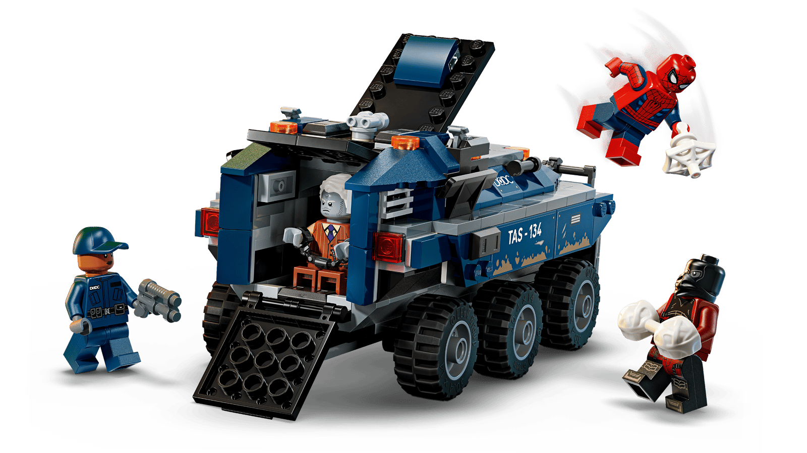 76349 Lego Marvel Spider-ManInseguimento del trasportatore di detenu