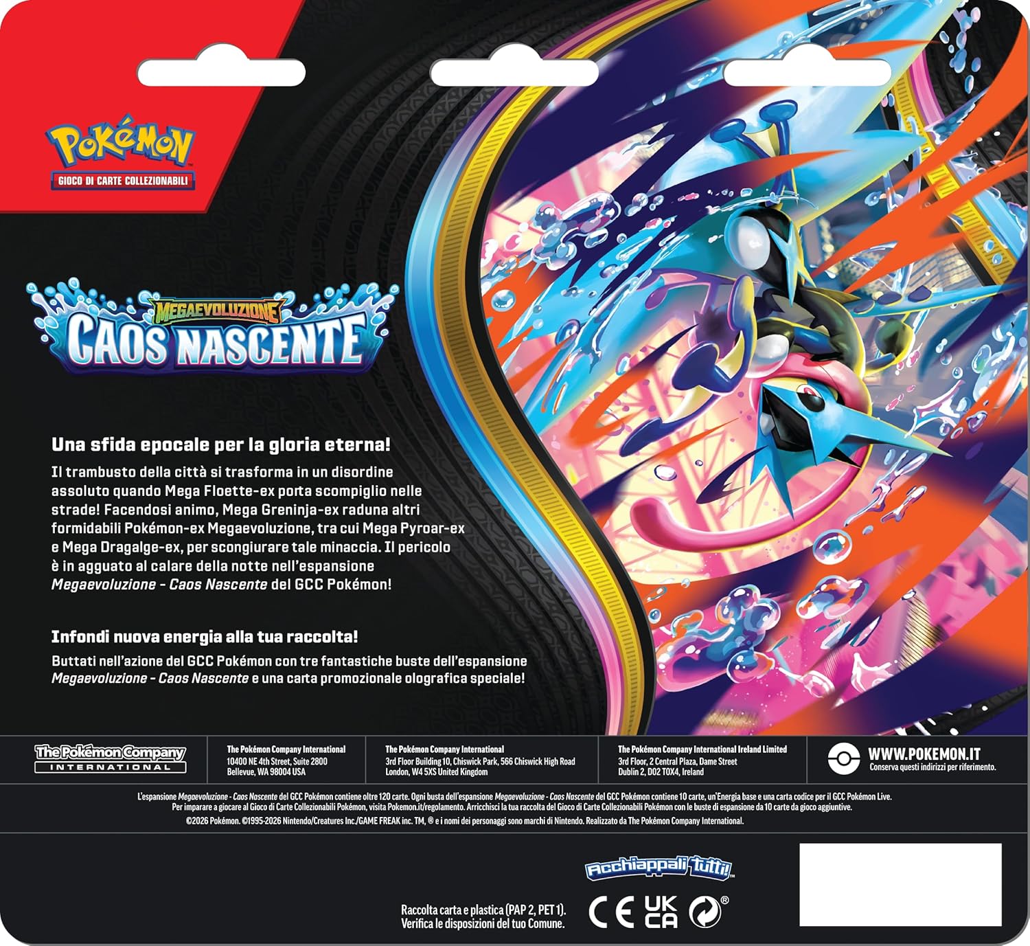 Pokémon M4 Megaevoluzione Caos Nascente Blister 3 Buste