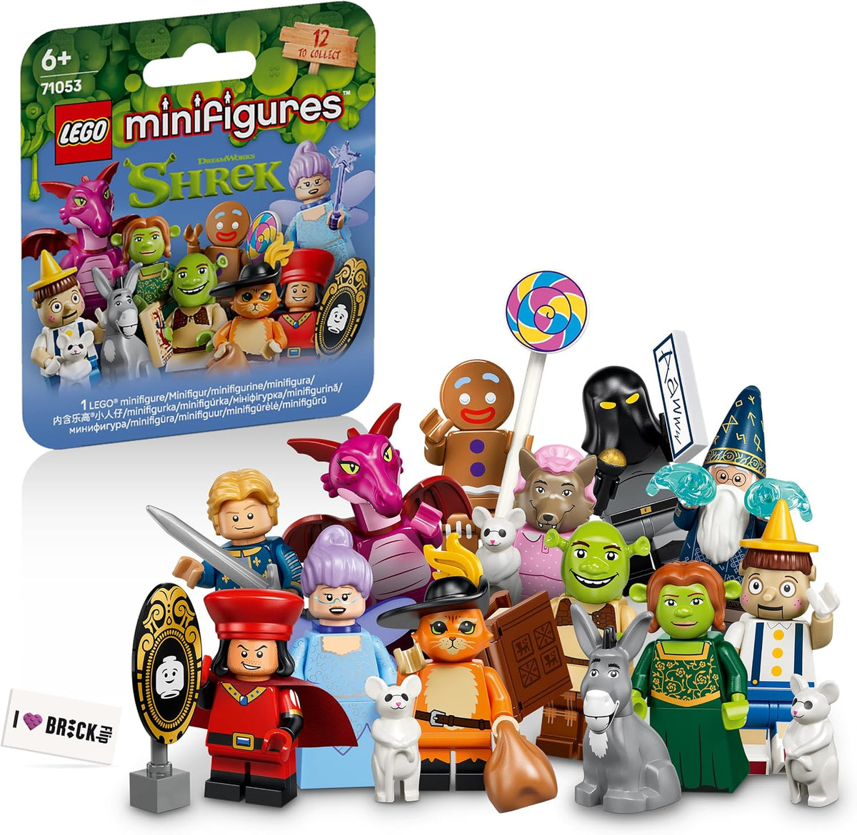 71053 Lego  Minifigures Serie Completa da 12 Personaggi Serie Shrek