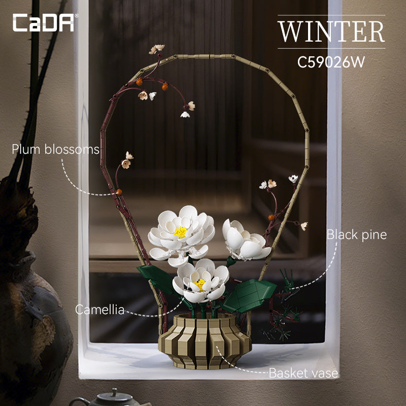 CADA Artizan Inverno - Composizione Floreale in Mattoncini - 1001 Pezzi