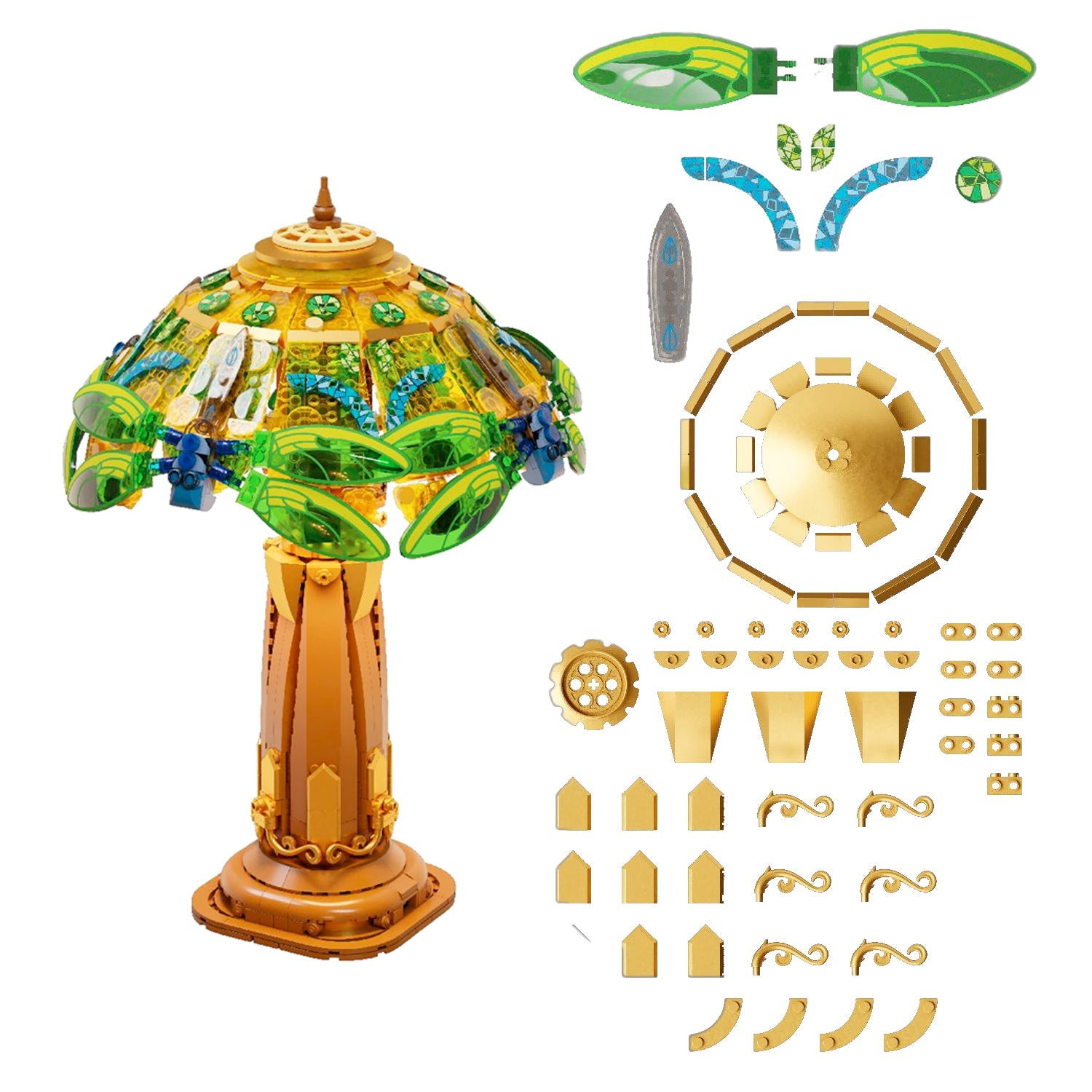 PANTASY set di mattoncini collezione Retrò: Lampada da Tavolo in Vetro Tiffany