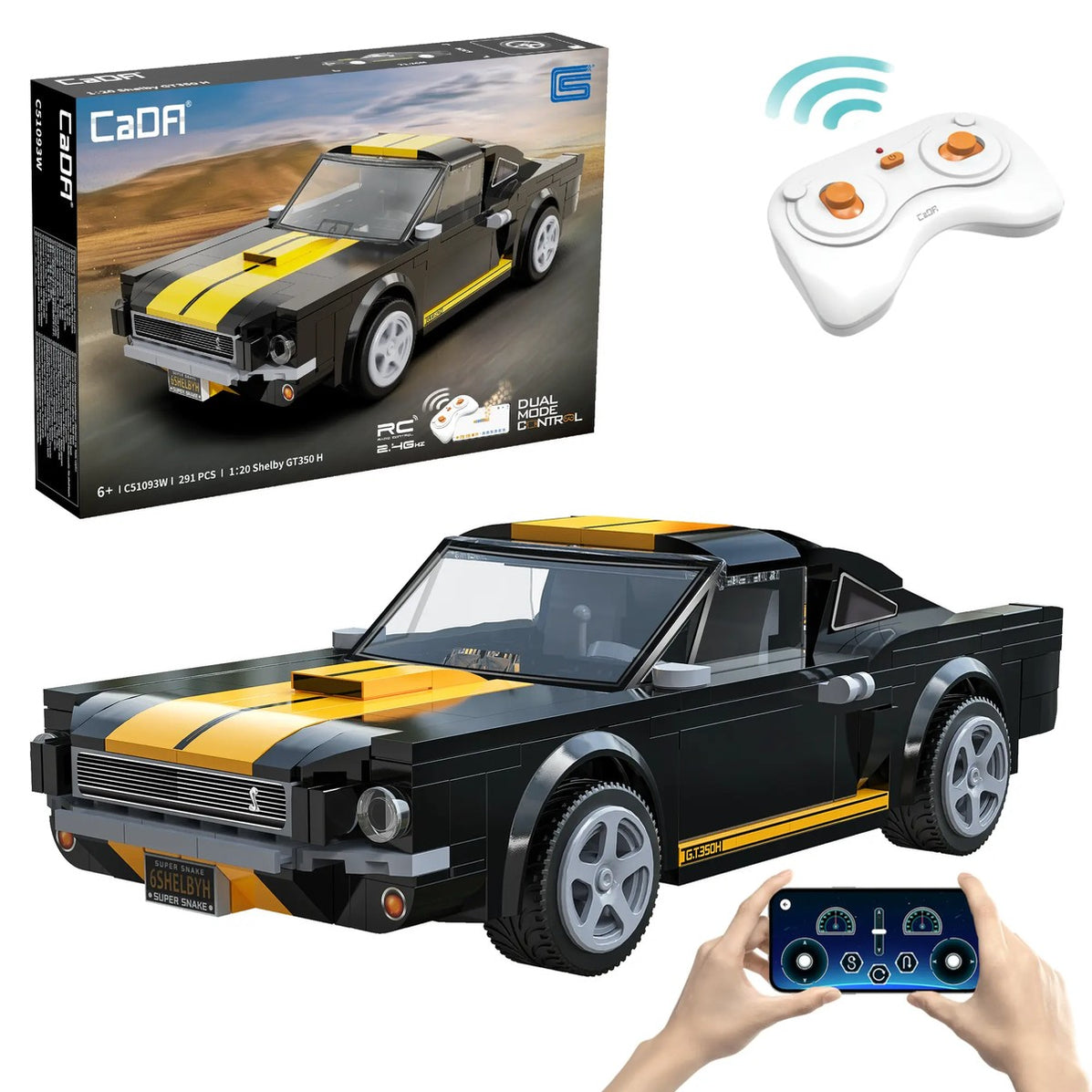 C51093W CaDA Shelby GT350H RC 1:20  Auto da Costruire Radiocomandata 291 pz