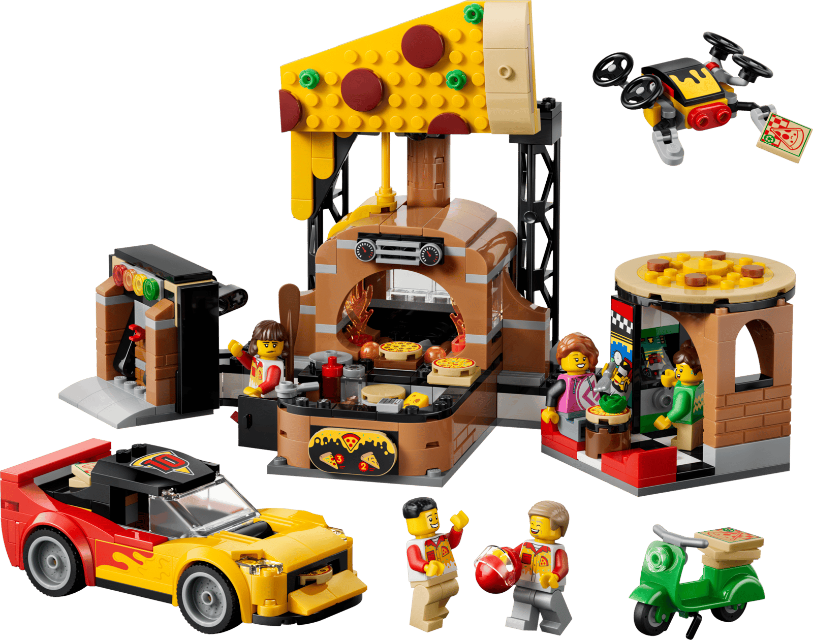 60496 Lego City Centro di consegna pizze con veicoli