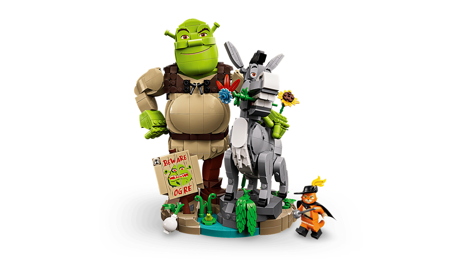 72423 Lego Icons Shrek, Ciuchino e Gatto con gli Stivali